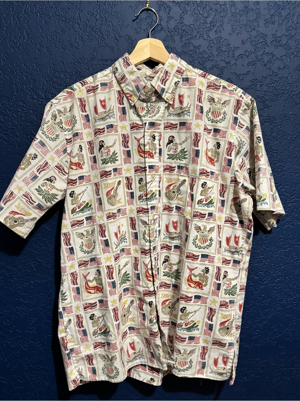 2015 Reyn Spooner Short-Sleeve Button-Down Aloha Shirt